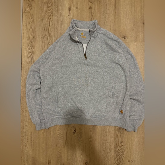 Carhartt Men's Light Gray Zip-Up Sweater - Picture 1 of 6